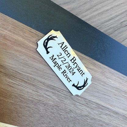 Custom Name Acrylic Engraved Hunting Buck Plaque – First Hunt Keepsake - Buck Wall Mount Sign