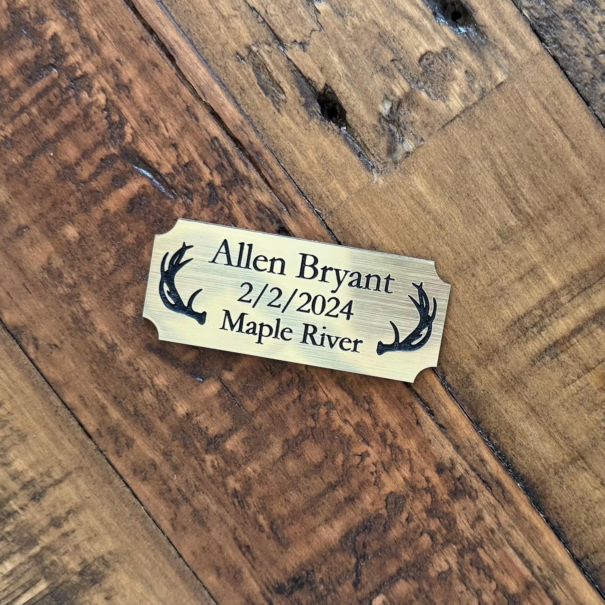 Custom Name Acrylic Engraved Hunting Buck Plaque – First Hunt Keepsake - Buck Wall Mount Sign