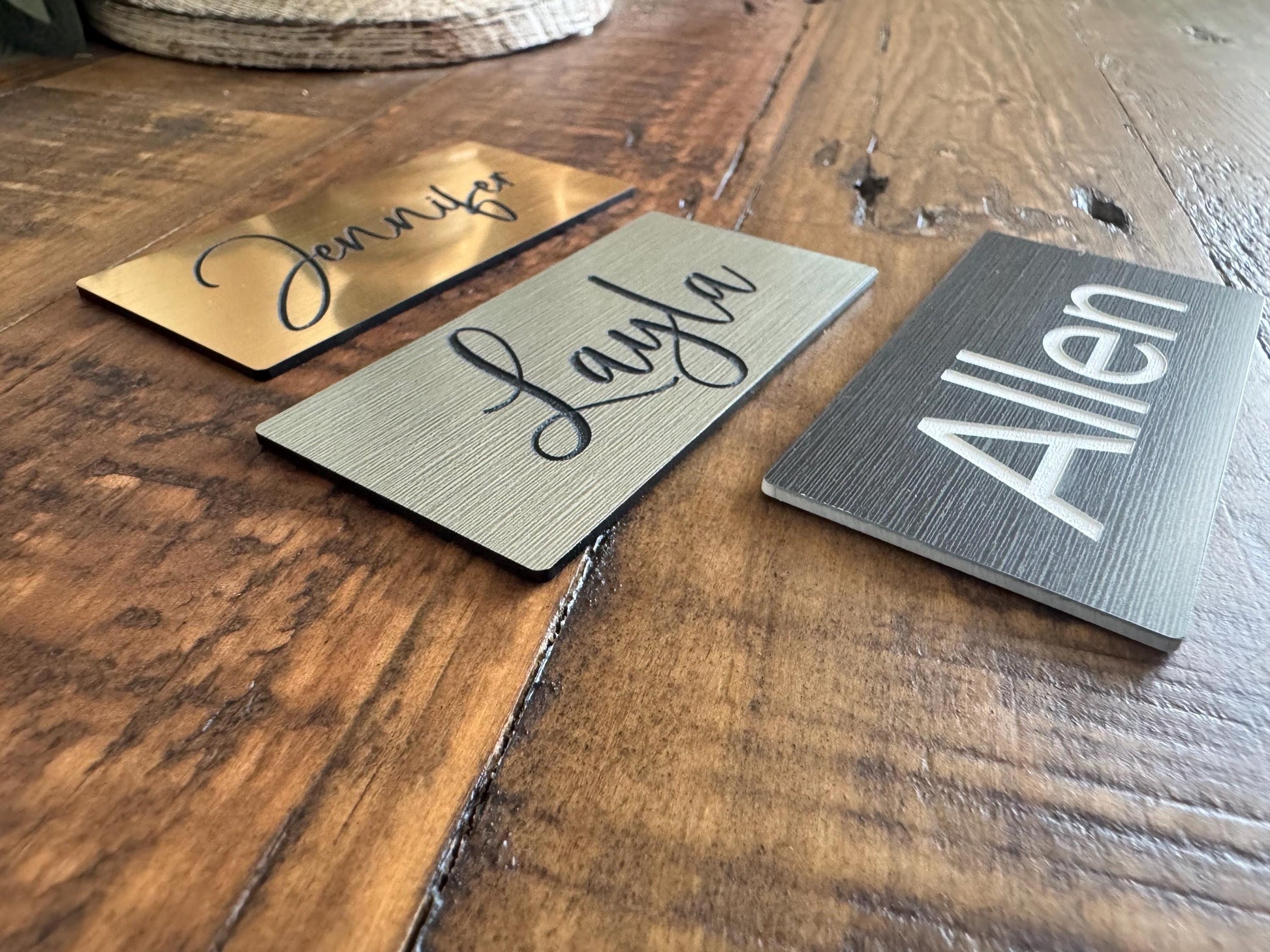 Custom Engraved Name Tags - Personalized Engraved Employee Office Name Tags - Professional Name Badges