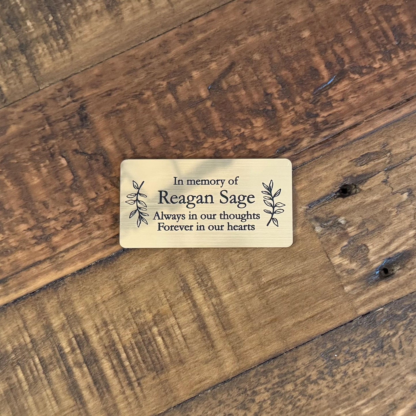 Custom Engraved Memorial Plaque - Acrylic Urn Name Plate - In Loving Memory Human Name Plate with adhesive backing