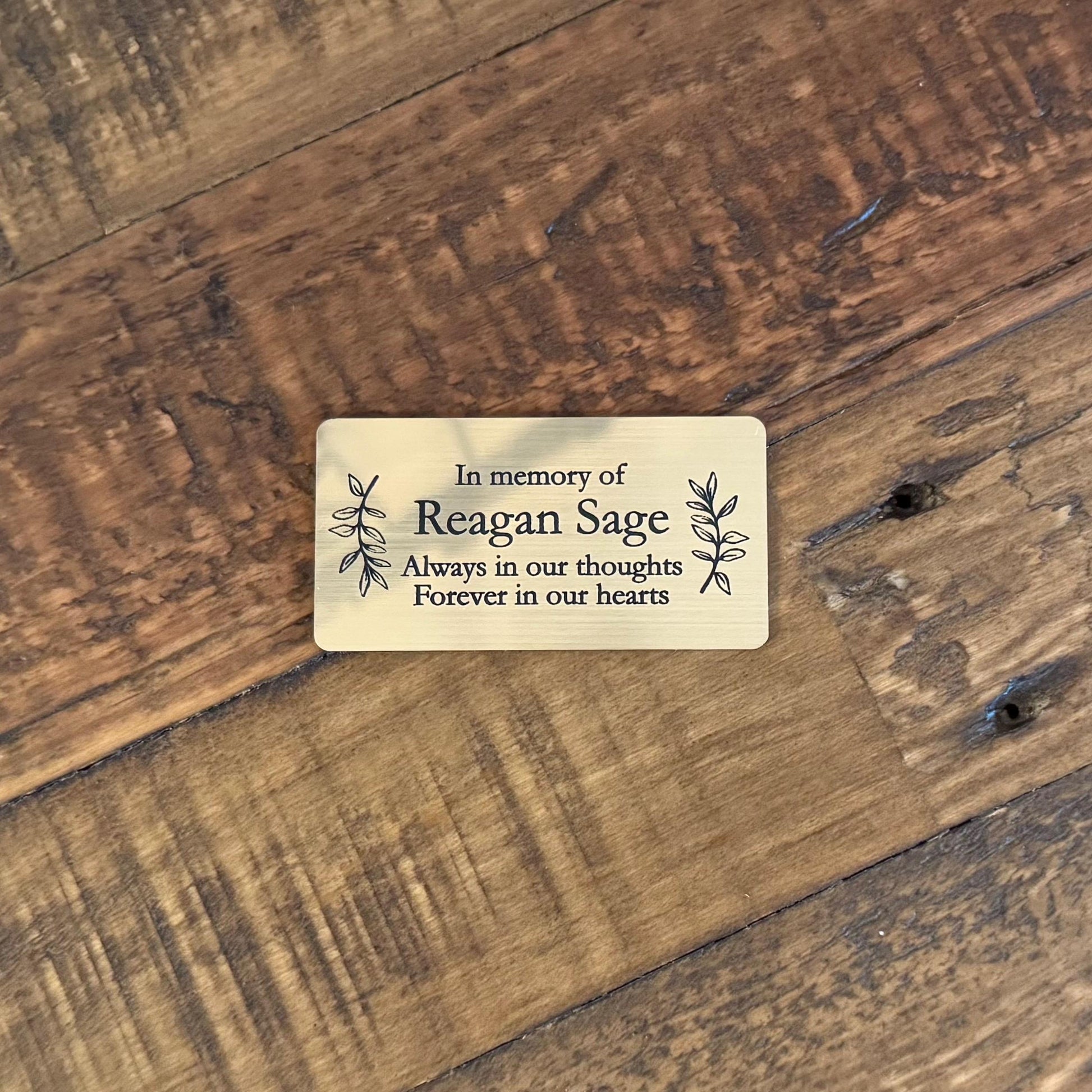 Custom Engraved Memorial Plaque - Acrylic Urn Name Plate - In Loving Memory Human Name Plate with adhesive backing