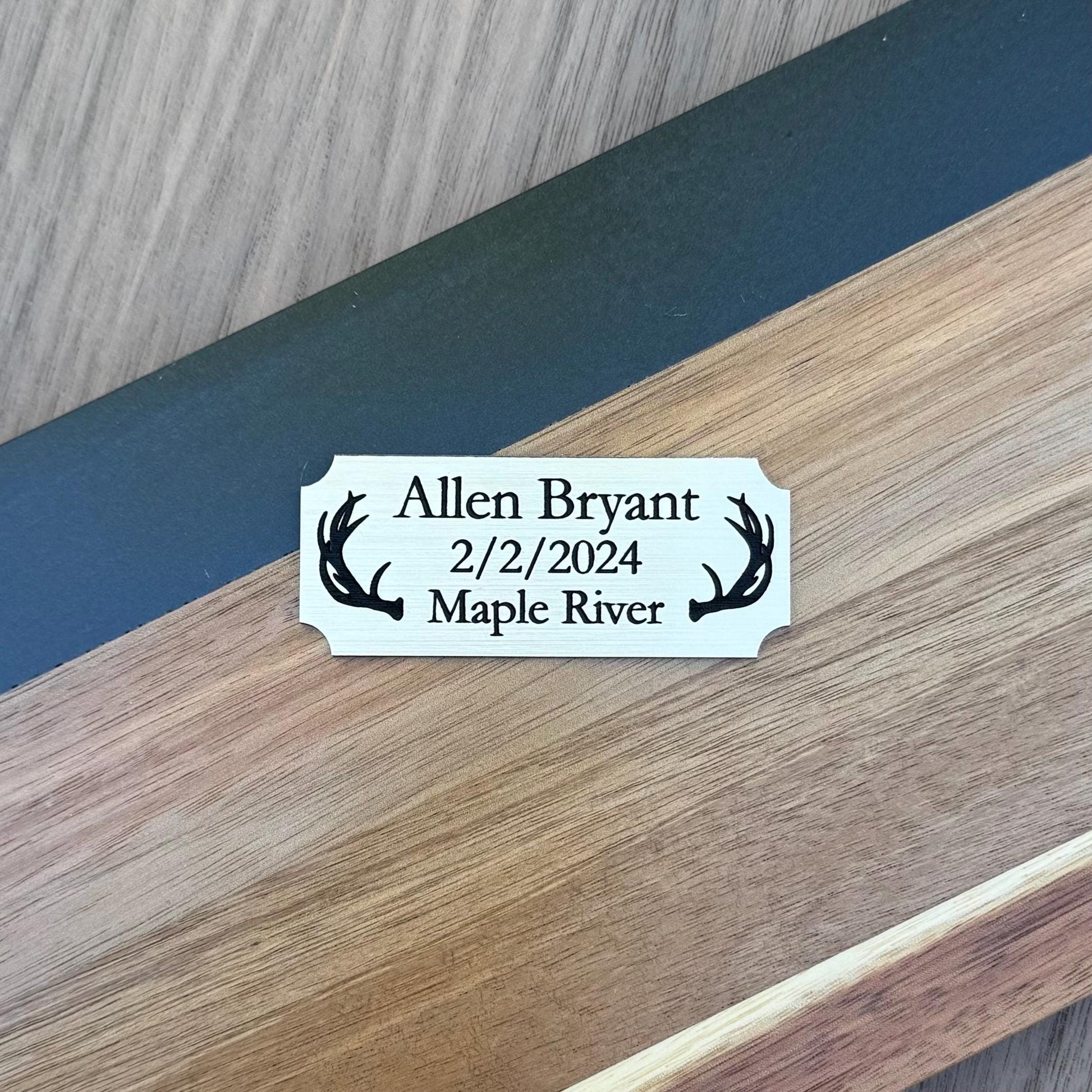 Custom Name Acrylic Engraved Hunting Buck Plaque – First Hunt Keepsake - Buck Wall Mount Sign