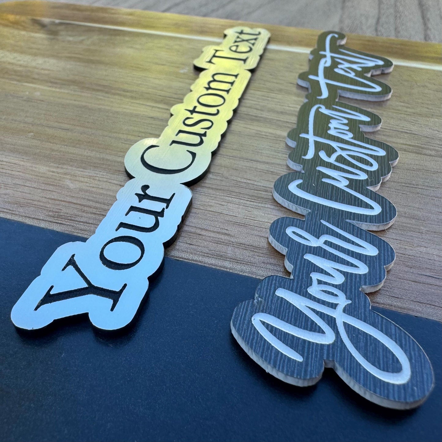 Custom Car Name Badge - Engraved Acrylic Emblem - Personalized Car Text Badge - Custom Auto Nameplate