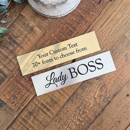 Custom Engraved Acrylic Office Door Sign - Personalized Modern Wall Plate Plaque with Name