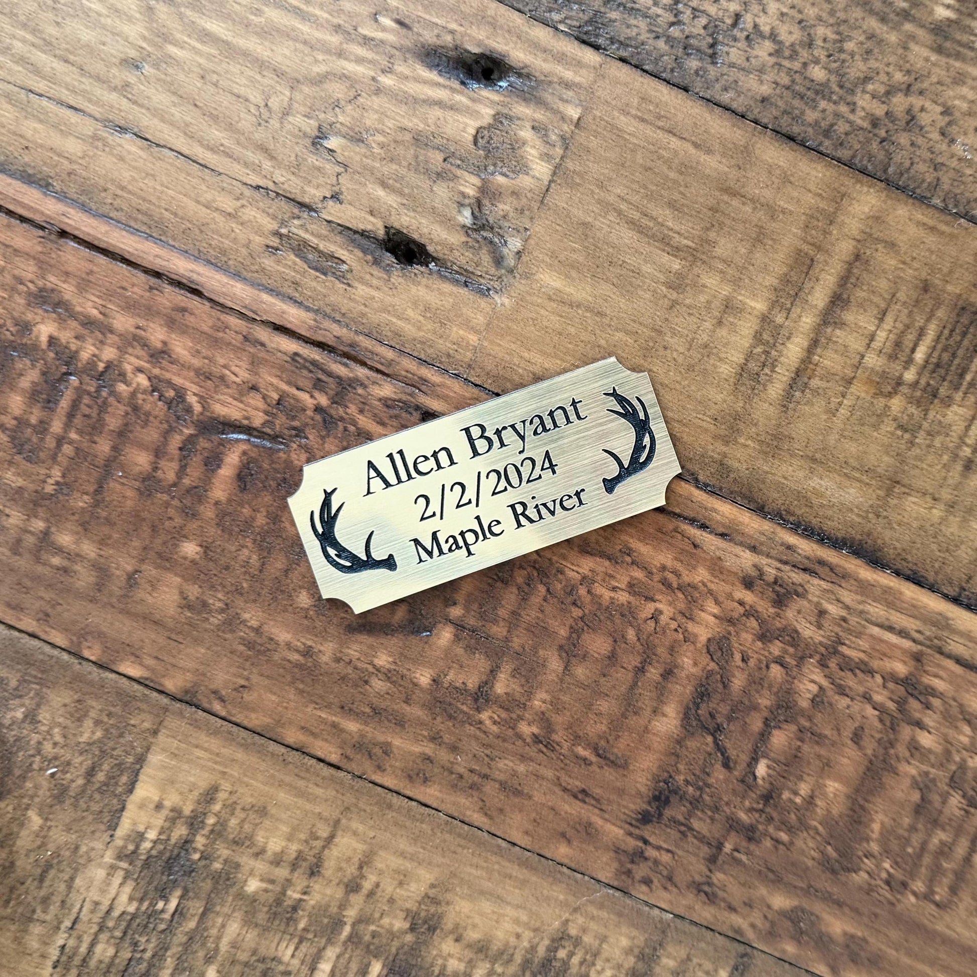 Custom Name Acrylic Engraved Hunting Buck Plaque – First Hunt Keepsake - Buck Wall Mount Sign