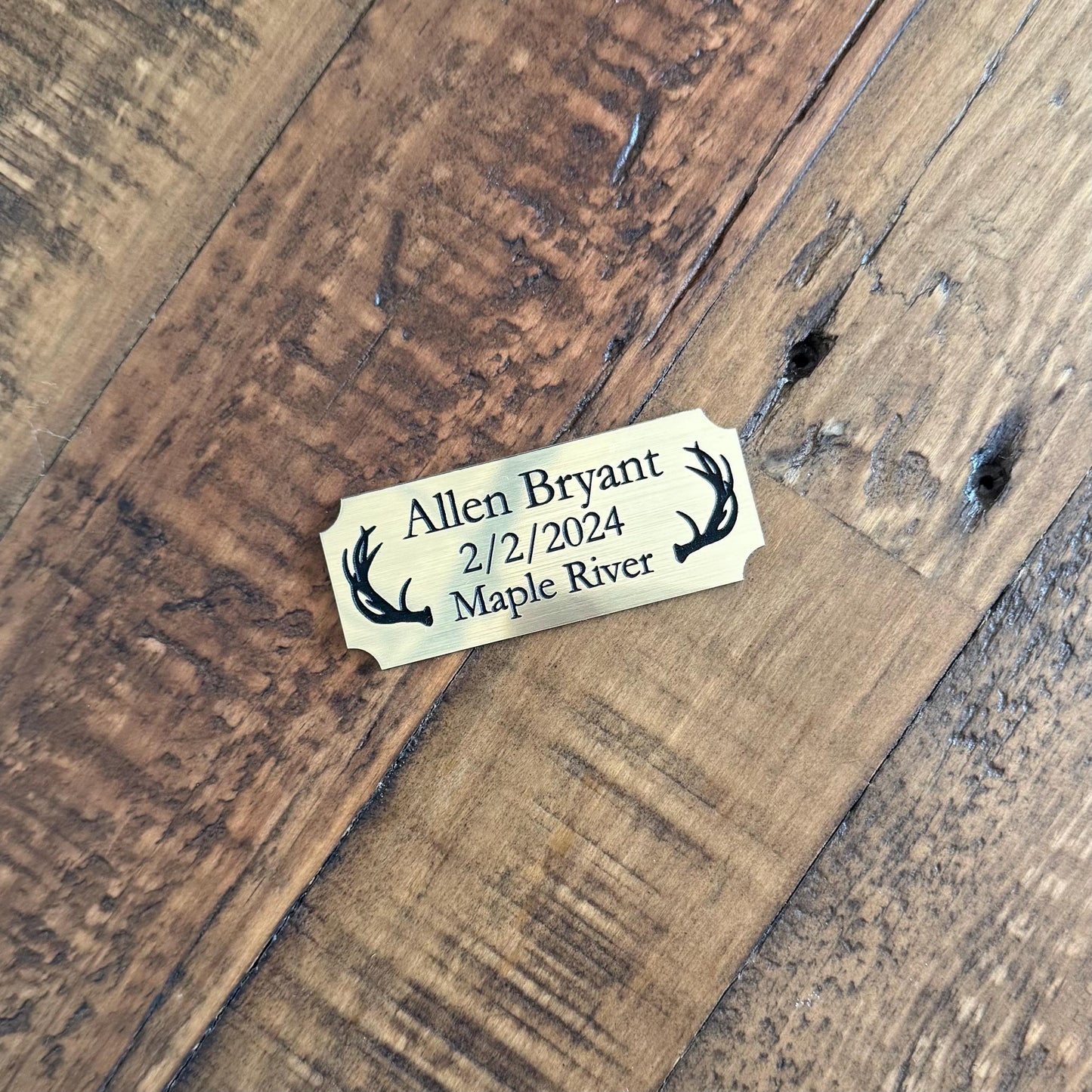 Custom Name Acrylic Engraved Hunting Buck Plaque – First Hunt Keepsake - Buck Wall Mount Sign