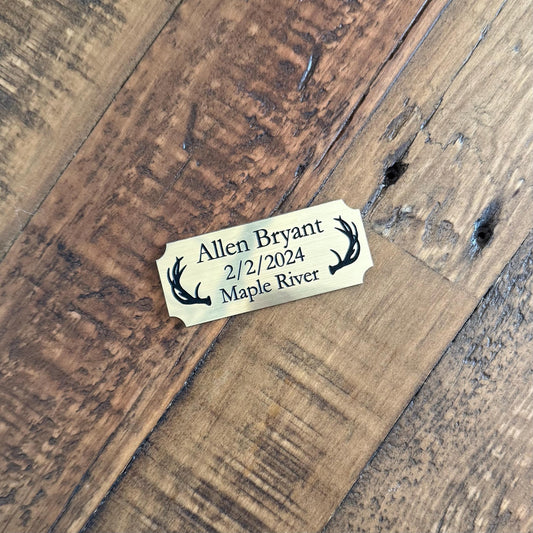 Custom Name Acrylic Engraved Hunting Buck Plaque – First Hunt Keepsake - Buck Wall Mount Sign