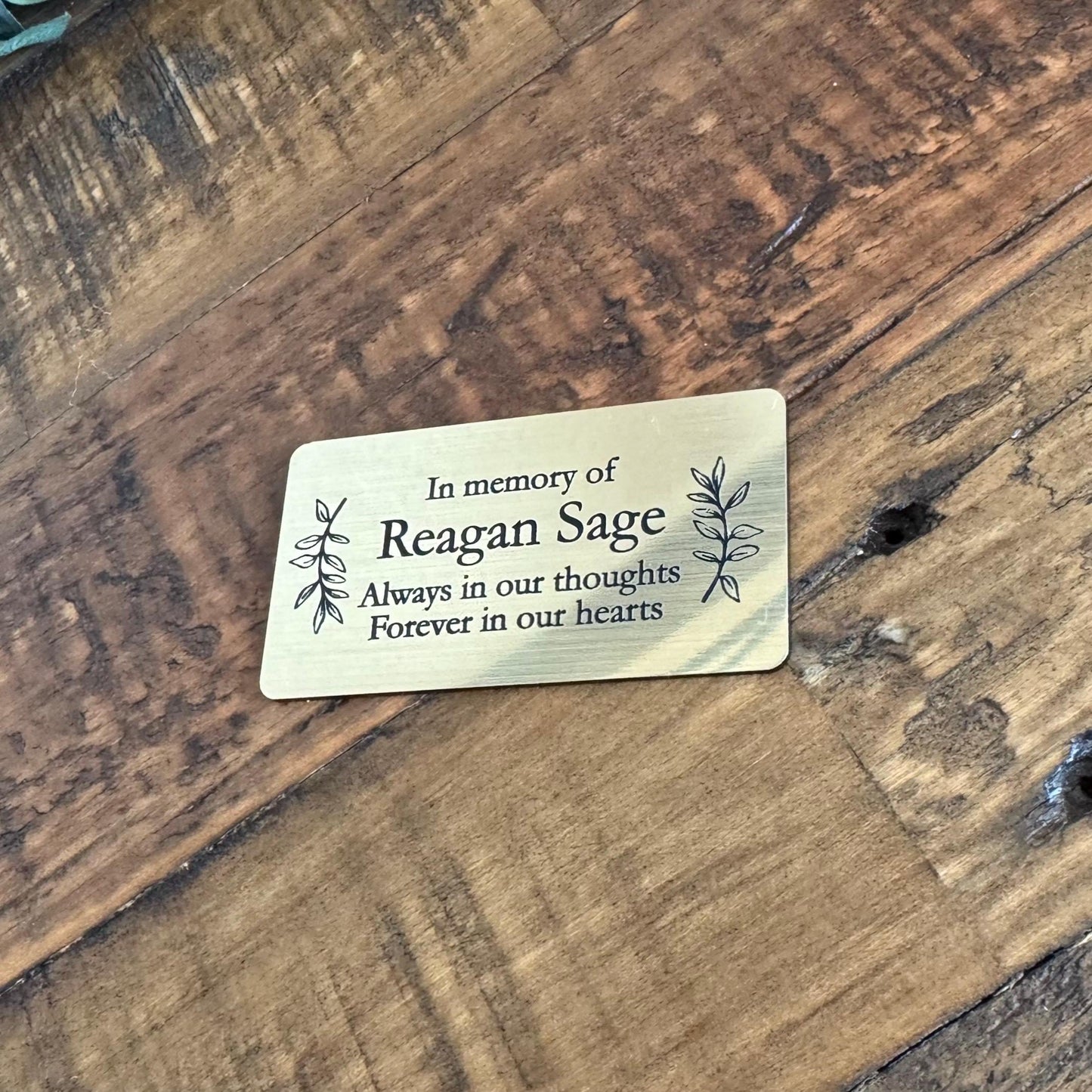 Custom Engraved Memorial Plaque - Acrylic Urn Name Plate - In Loving Memory Human Name Plate with adhesive backing