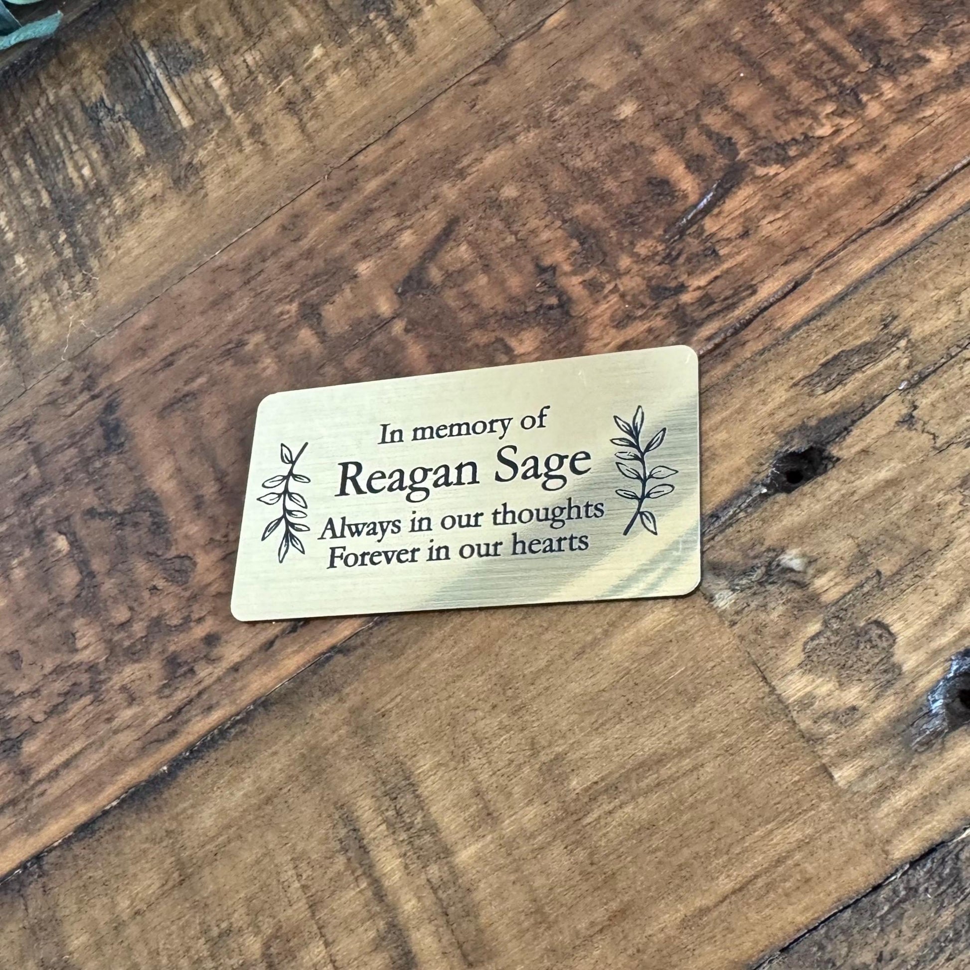 Custom Engraved Memorial Plaque - Acrylic Urn Name Plate - In Loving Memory Human Name Plate with adhesive backing