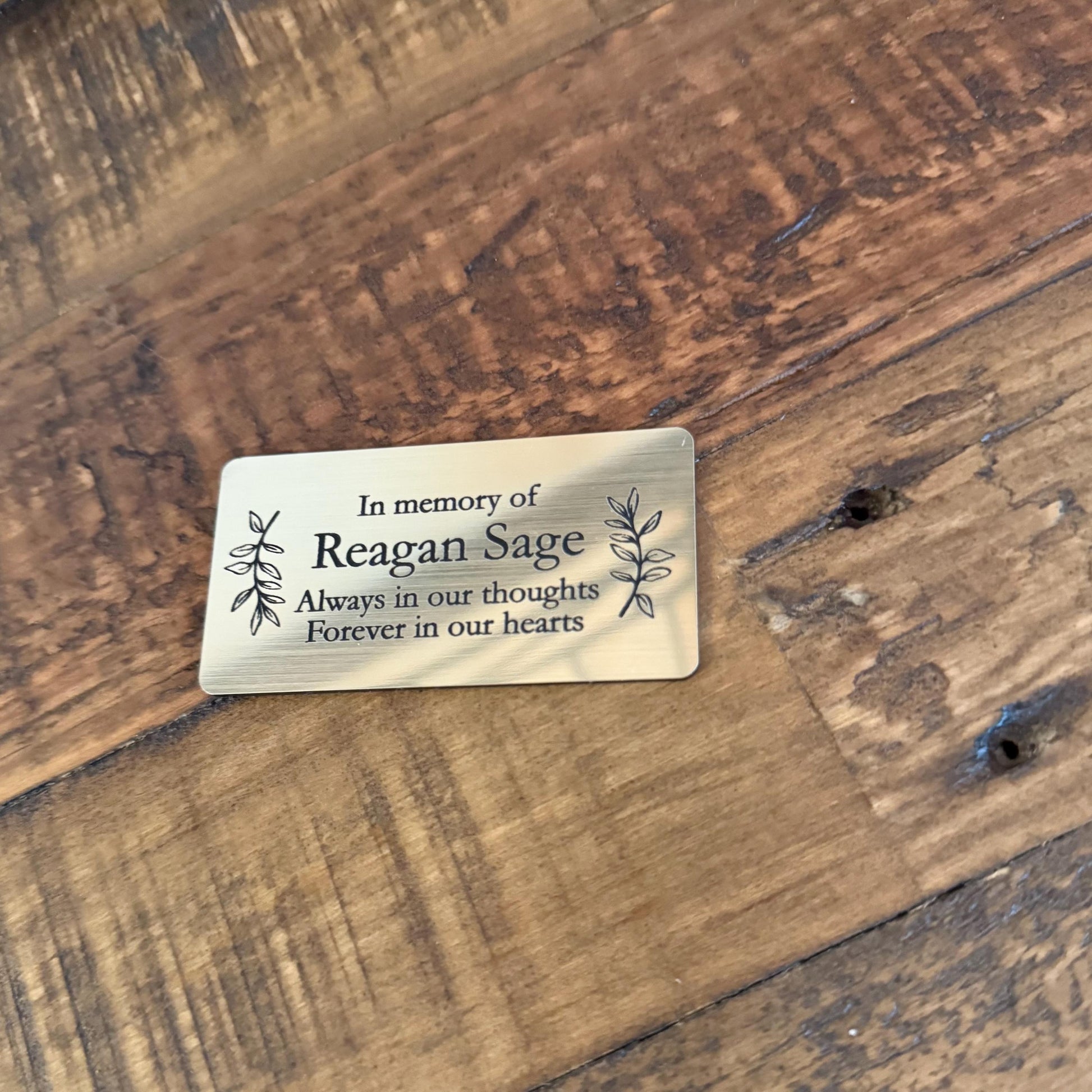 Custom Engraved Memorial Plaque - Acrylic Urn Name Plate - In Loving Memory Human Name Plate with adhesive backing