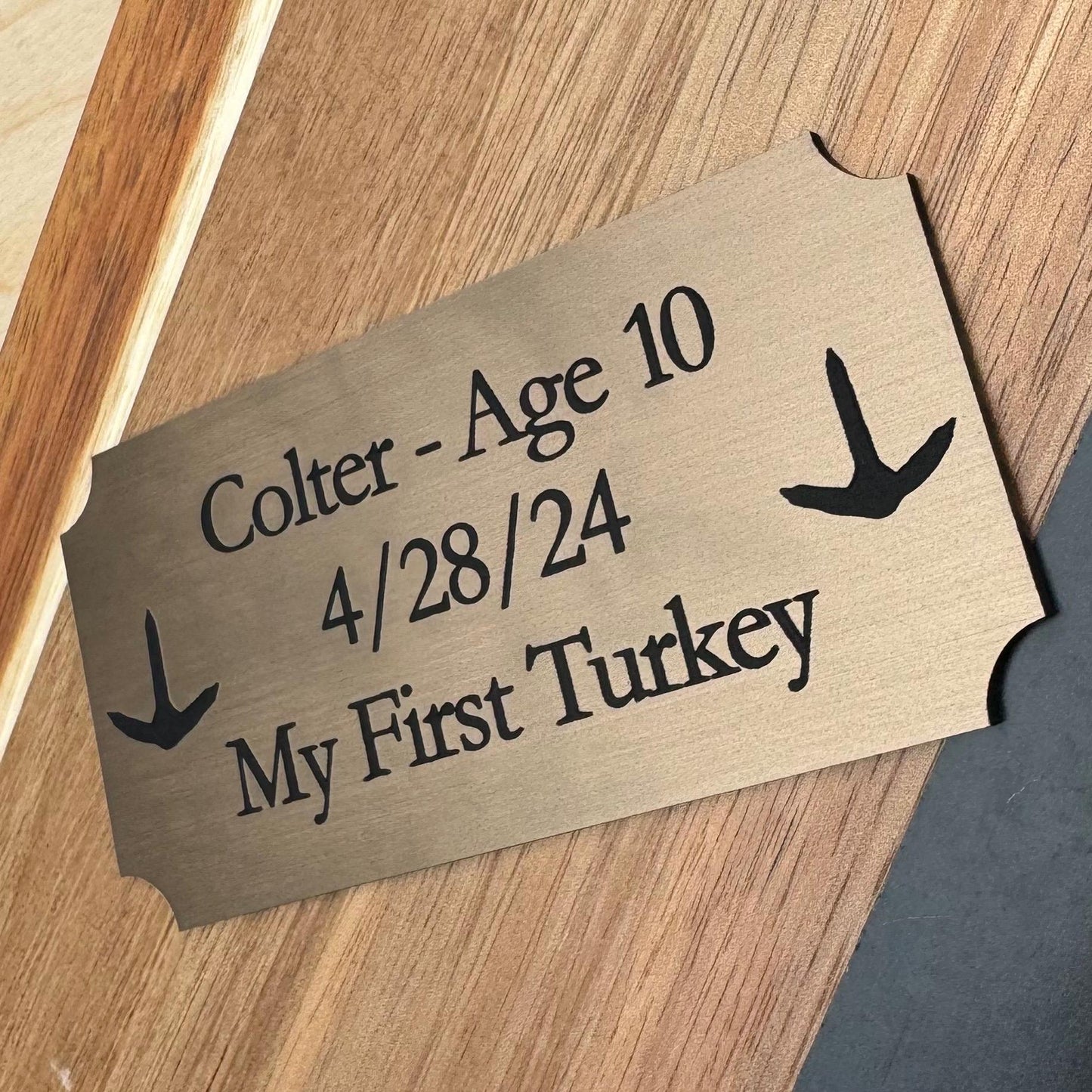 Custom Engraved Turkey Plaque - Turkey Mount Name Plate - Engraved Hunting Plaque - Hunting Trophy Plaque