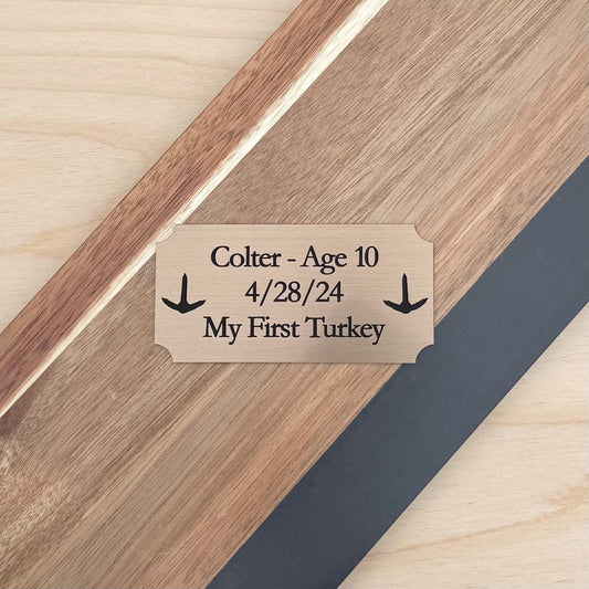 Custom Engraved Turkey Plaque - Turkey Mount Name Plate - Engraved Hunting Plaque - Hunting Trophy Plaque