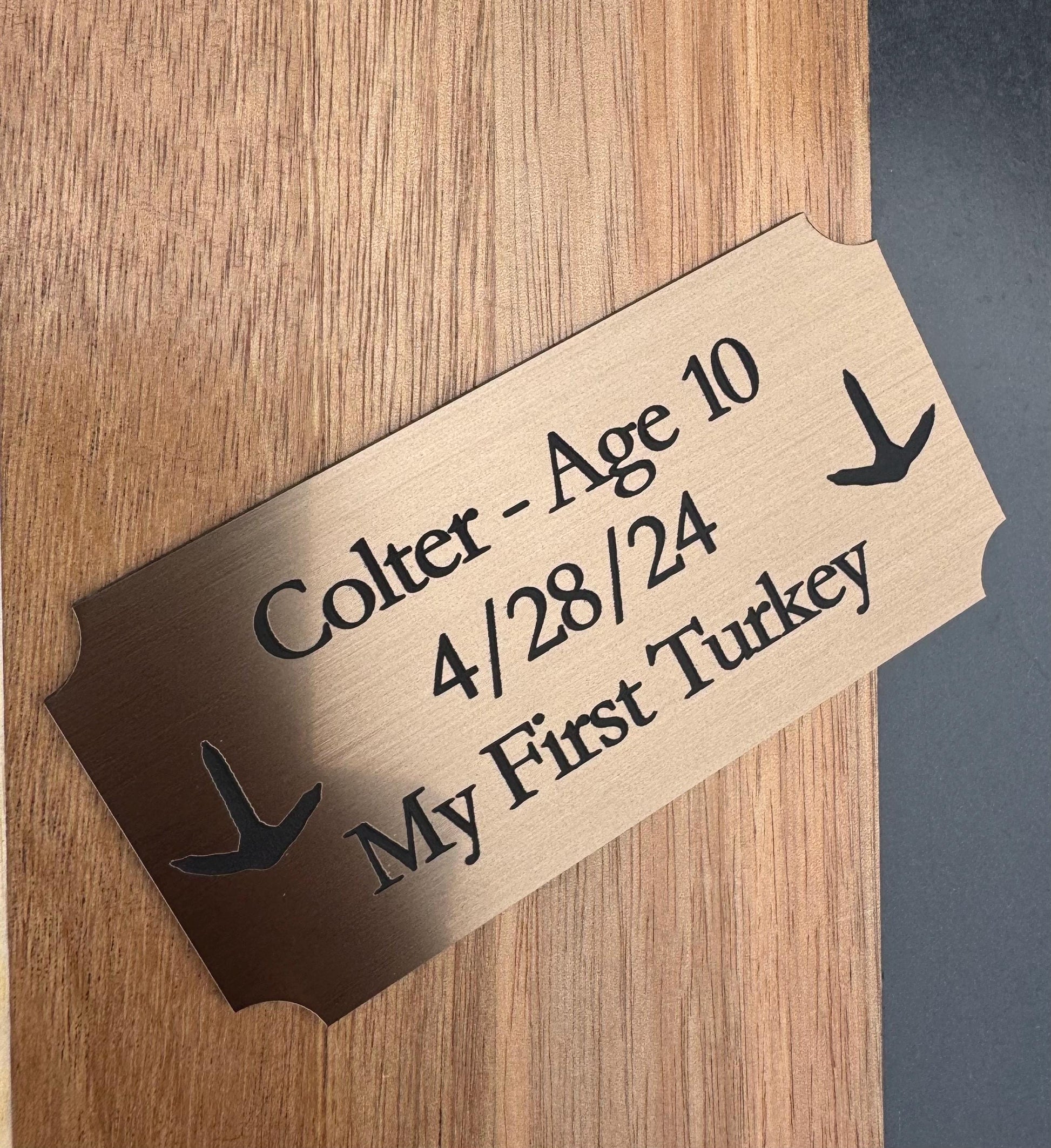 Custom Engraved Turkey Plaque - Turkey Mount Name Plate - Engraved Hunting Plaque - Hunting Trophy Plaque
