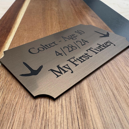 Custom Engraved Turkey Plaque - Turkey Mount Name Plate - Engraved Hunting Plaque - Hunting Trophy Plaque