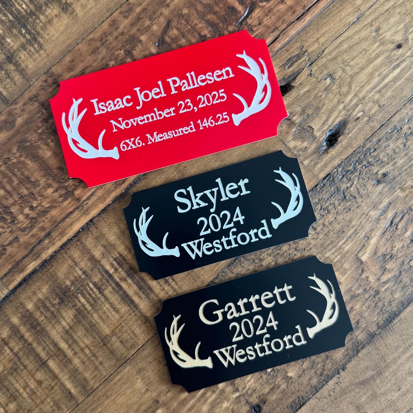 Custom Name Acrylic Engraved Hunting Buck Plaque – First Hunt Keepsake - Buck Wall Mount Sign