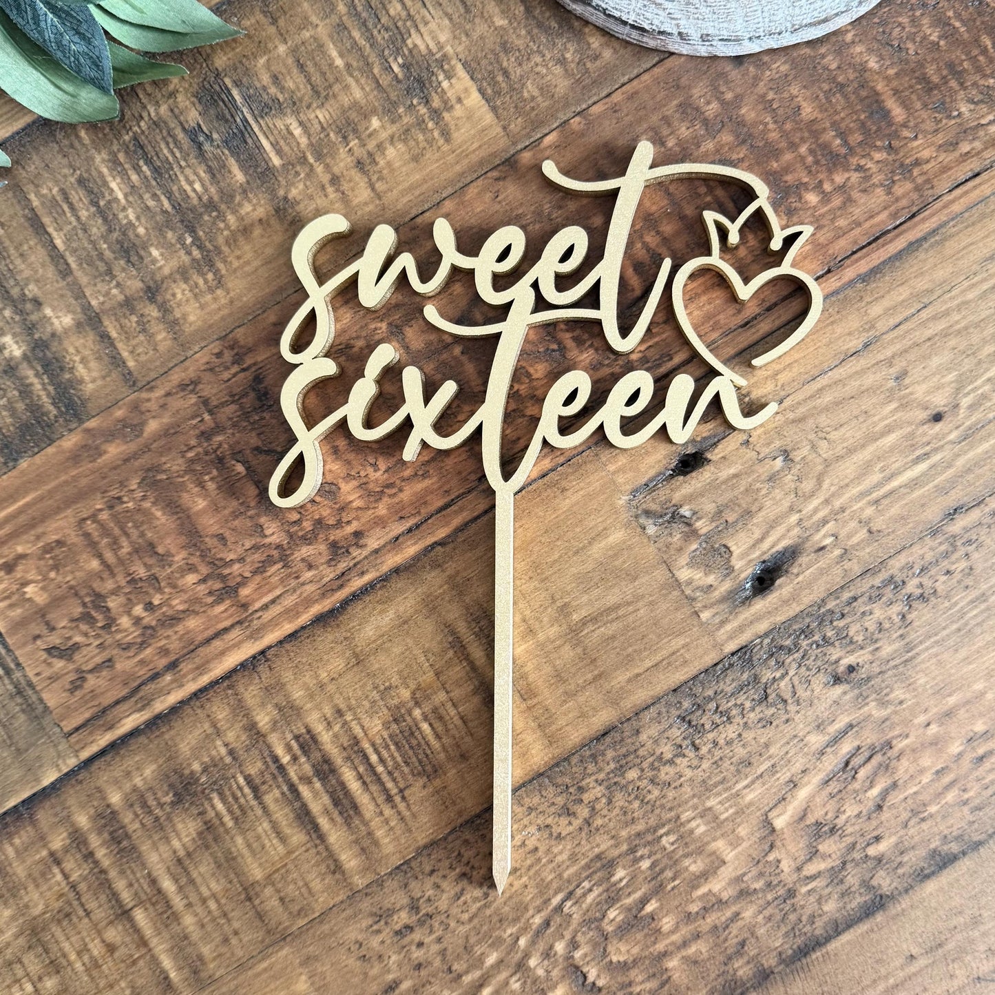 Hello 16 Sweet Sixteen Cake Topper - Personalized Milestone Birthday Decor