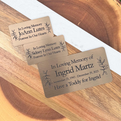 Personalized Memorial Plaque, In Loving Memory Engraved Sign, Custom Remembrance Keepsake, Urn or Memory Box Plaque