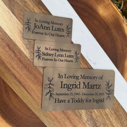 In Loving Memory Plaque, Personalized Memorial Keepsake, Sympathy Gift for Loss of Loved One, Custom Engraved Plaque