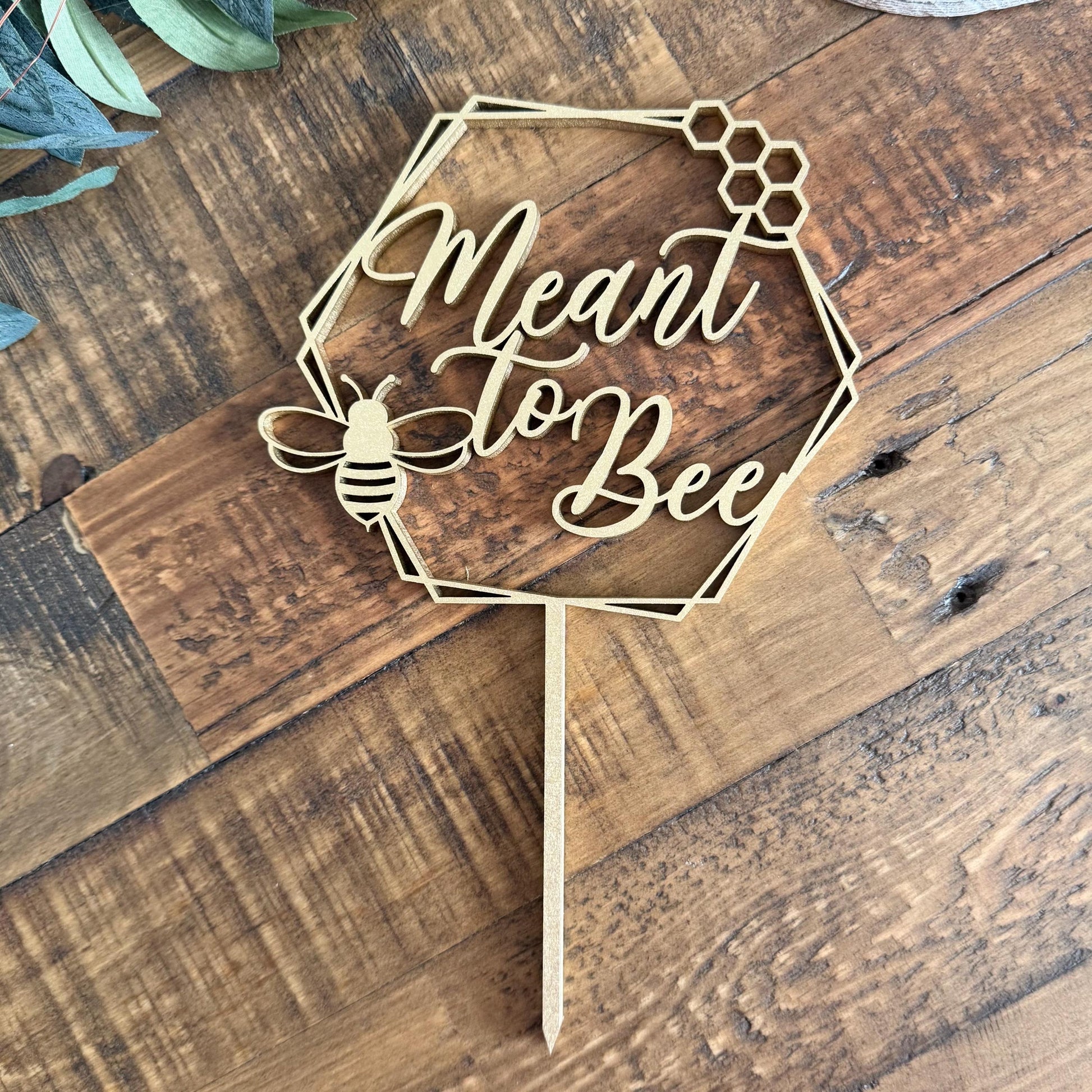 Meant to Bee Wedding Cake Topper - Bee Themed Bridal Shower Engagement Party Decor