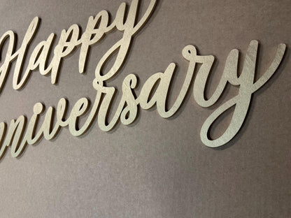 Happy Milestone Anniversary Wood Sign - Custom Vow Renewal Event Decor