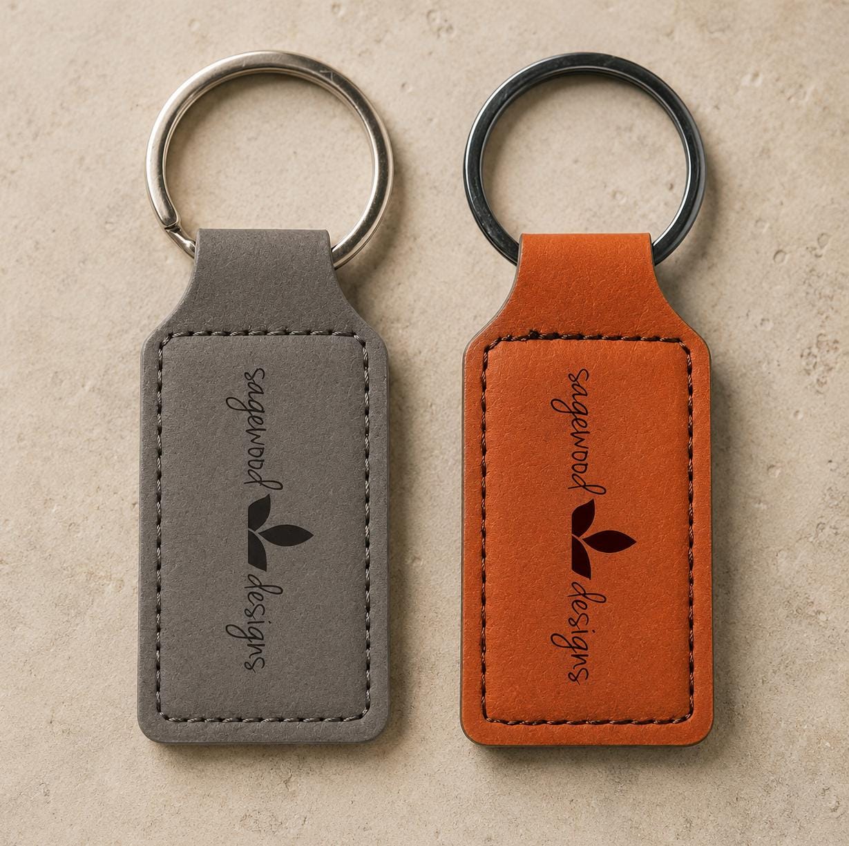 Custom Rectangle Keychain with Logo, Engraved Business Gift, Promotional Keychain