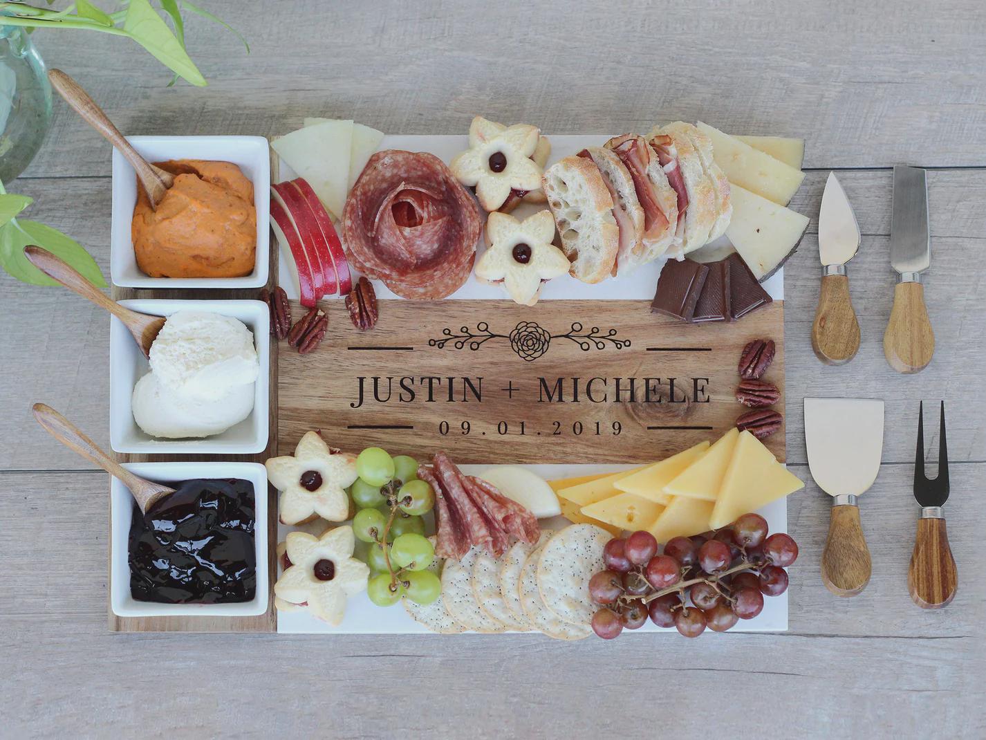 Marble Charcuterie Board with Name or Logo, Corporate Gifting, Family Luxurious Gift