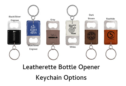 Custom Bottle Opener Keychain with Logo, Engraved Business Gift, Promotional Keychain