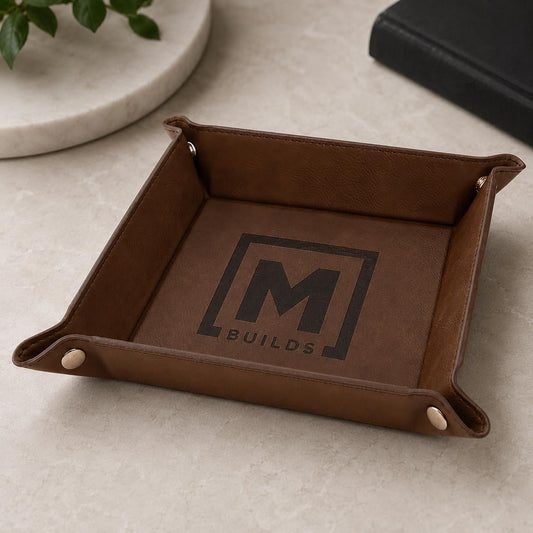 Custom Engraved Valet Tray, Business Logo Gift, Personalized Catchall Tray