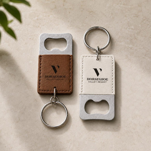 Custom Bottle Opener Keychain with Logo, Engraved Business Gift, Promotional Keychain
