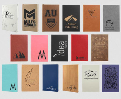 Custom Engraved Logo Journal, Personalized Notebook, Corporate Gifts (5 1/4" x 8 1/4")