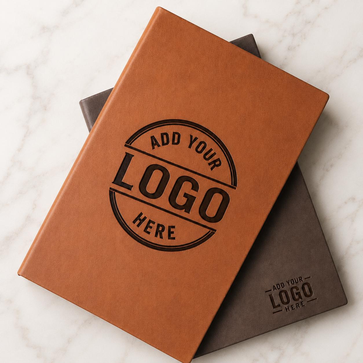 Custom Engraved Logo Journal, Personalized Notebook, Corporate Gifts (5 1/4" x 8 1/4")