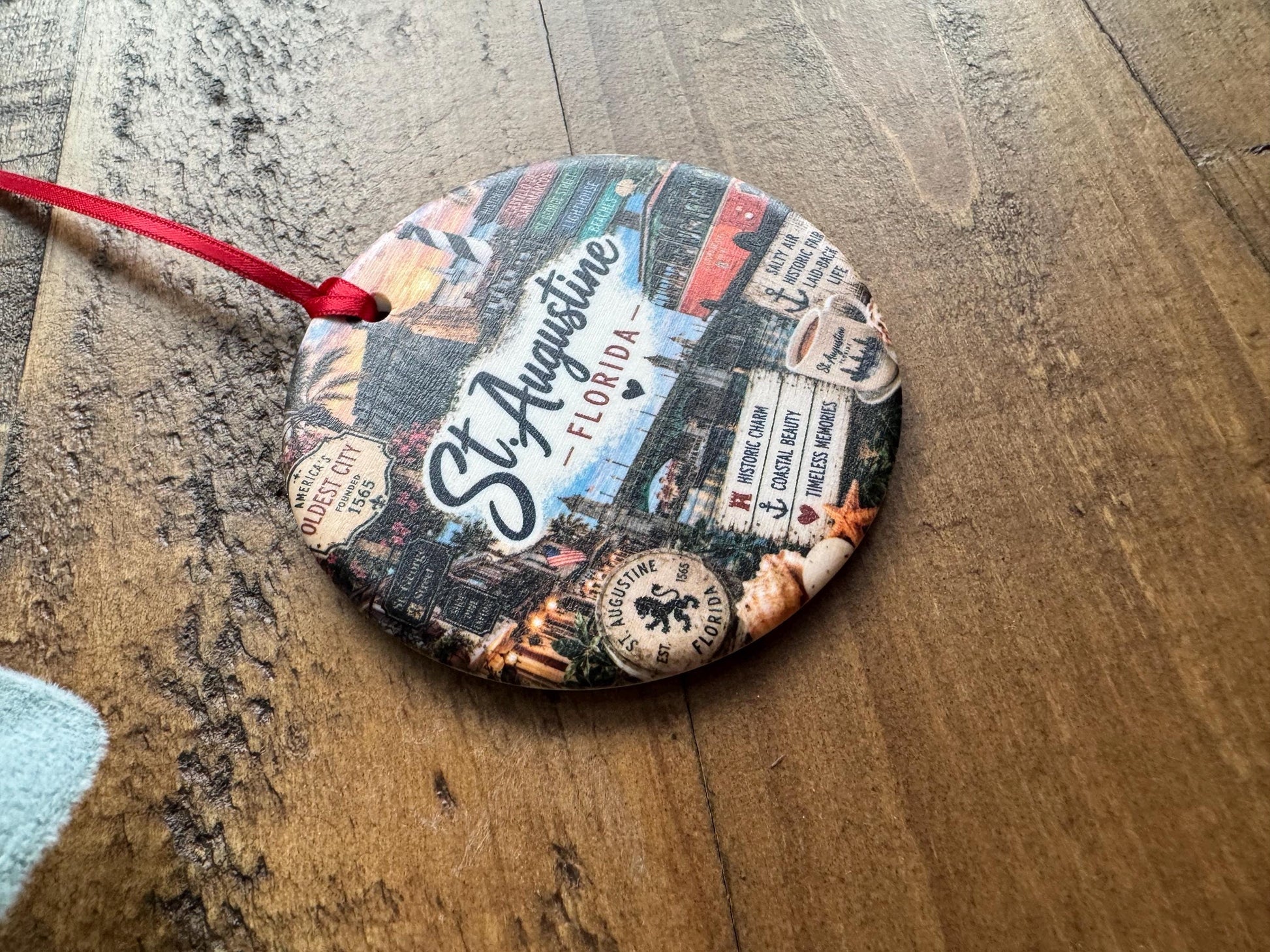 St. Augustine Ornament, Florida Landmarks Christmas Ornament, Historic City Souvenir, Personalized Travel Keepsake