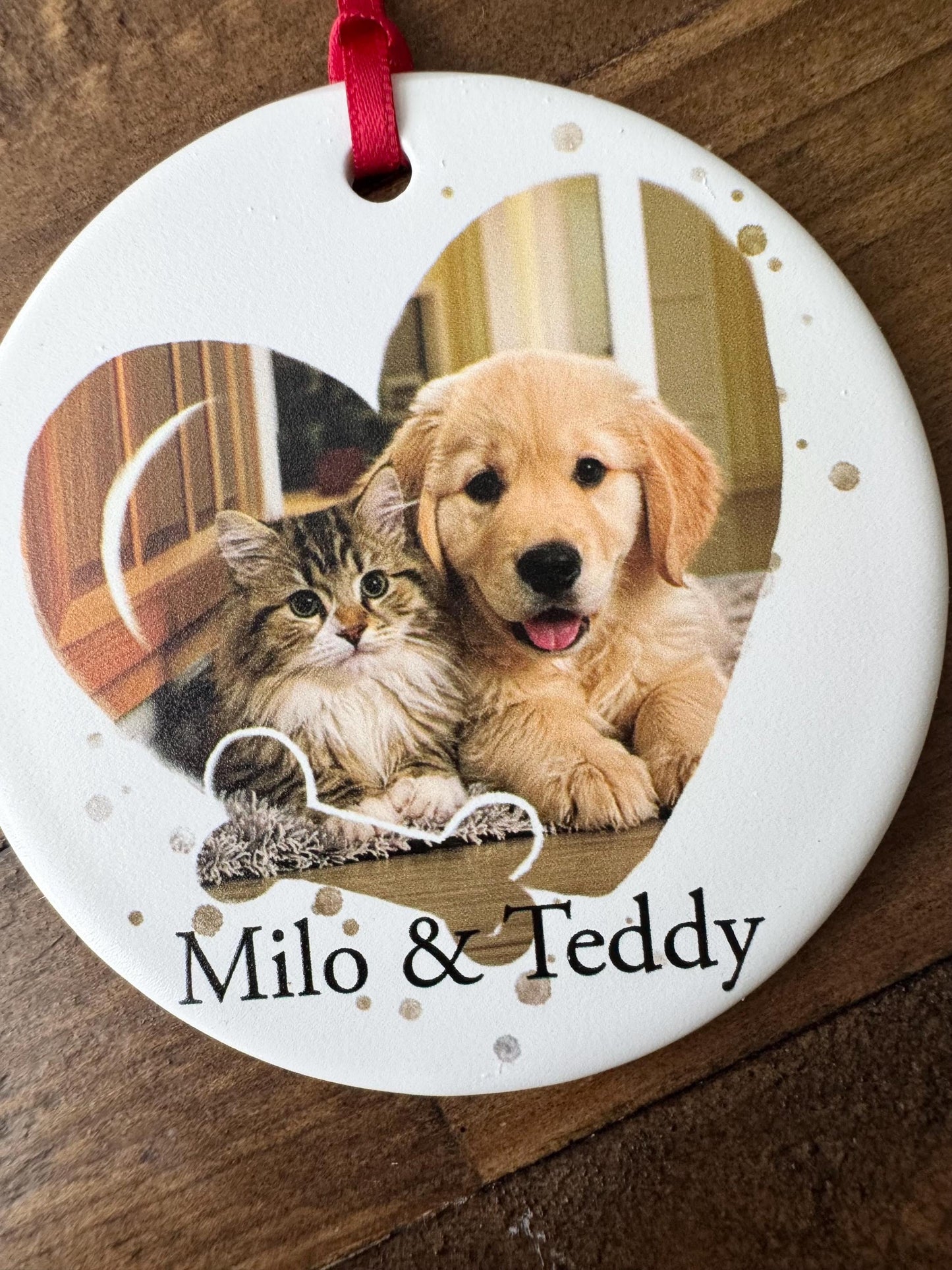 Personalized Engagement Photo Ornament, Custom Ceramic Engaged Couple Christmas Keepsake with Date