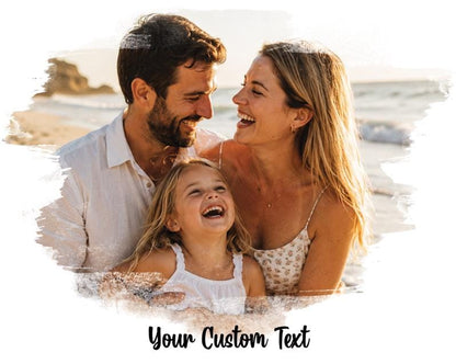 Custom Photo Canvas with Brush Stroke Edges, Personalized Canvas Print with Custom Text, UV Printed Picture, Family Wedding Memorial Gift