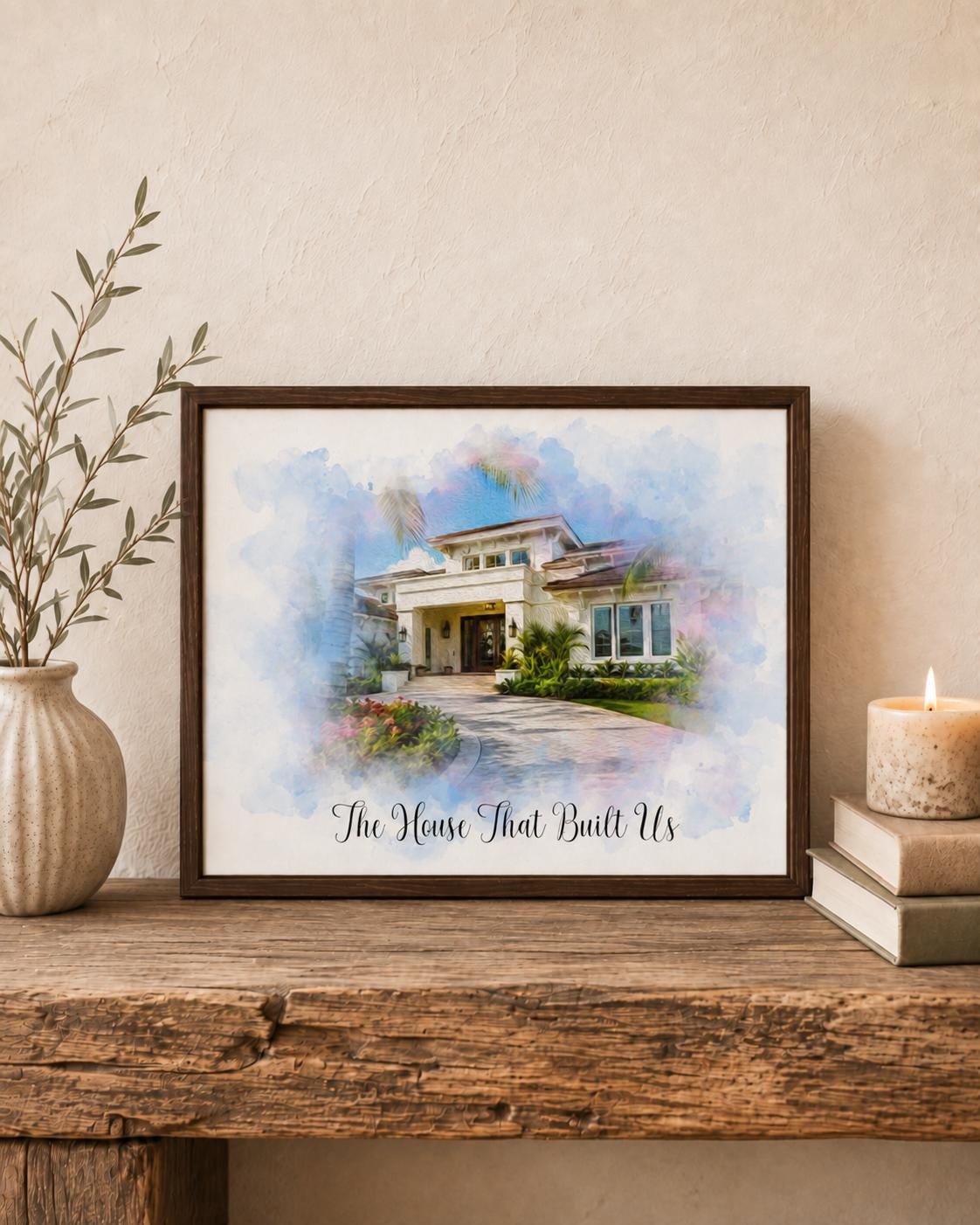 Custom House Watercolor Canvas, Home Portrait from Photo, Personalized New Home Housewarming Gift, Realtor Closing Gift