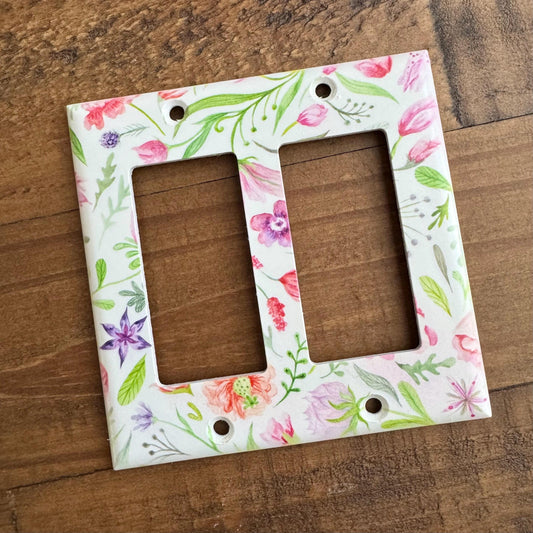 Wildflower Light Switch Cover, Floral Switch Plate, Botanical Wall Plate, Cottagecore Home Decor, Flower Light Switch Cover