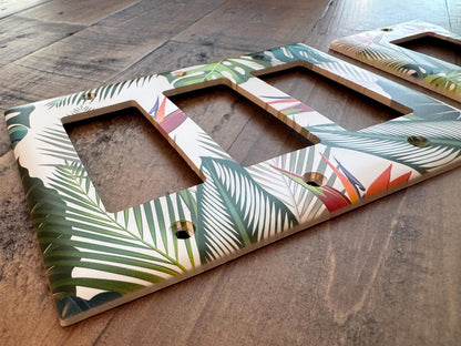 Bird of Paradise Light Switch Cover, Tropical Greenery Switch Plate, Botanical Wall Plate, Island Floral Decor, Jungle Chic Home Accent