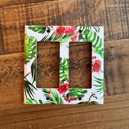 Monstera Light Switch Cover, Tropical Floral Switch Plate, Green Leaf Wall Plate, Botanical Home Decor, Jungle Floral Accent