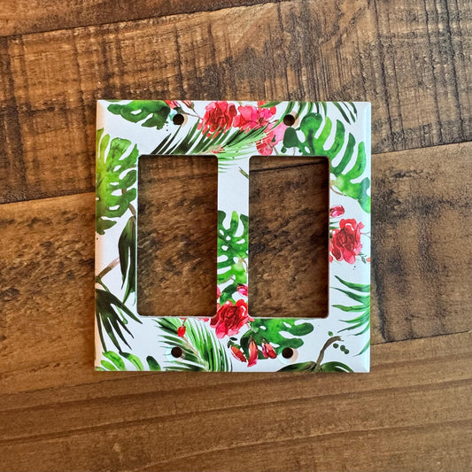 Monstera Light Switch Cover, Tropical Floral Switch Plate, Green Leaf Wall Plate, Botanical Home Decor, Jungle Floral Accent