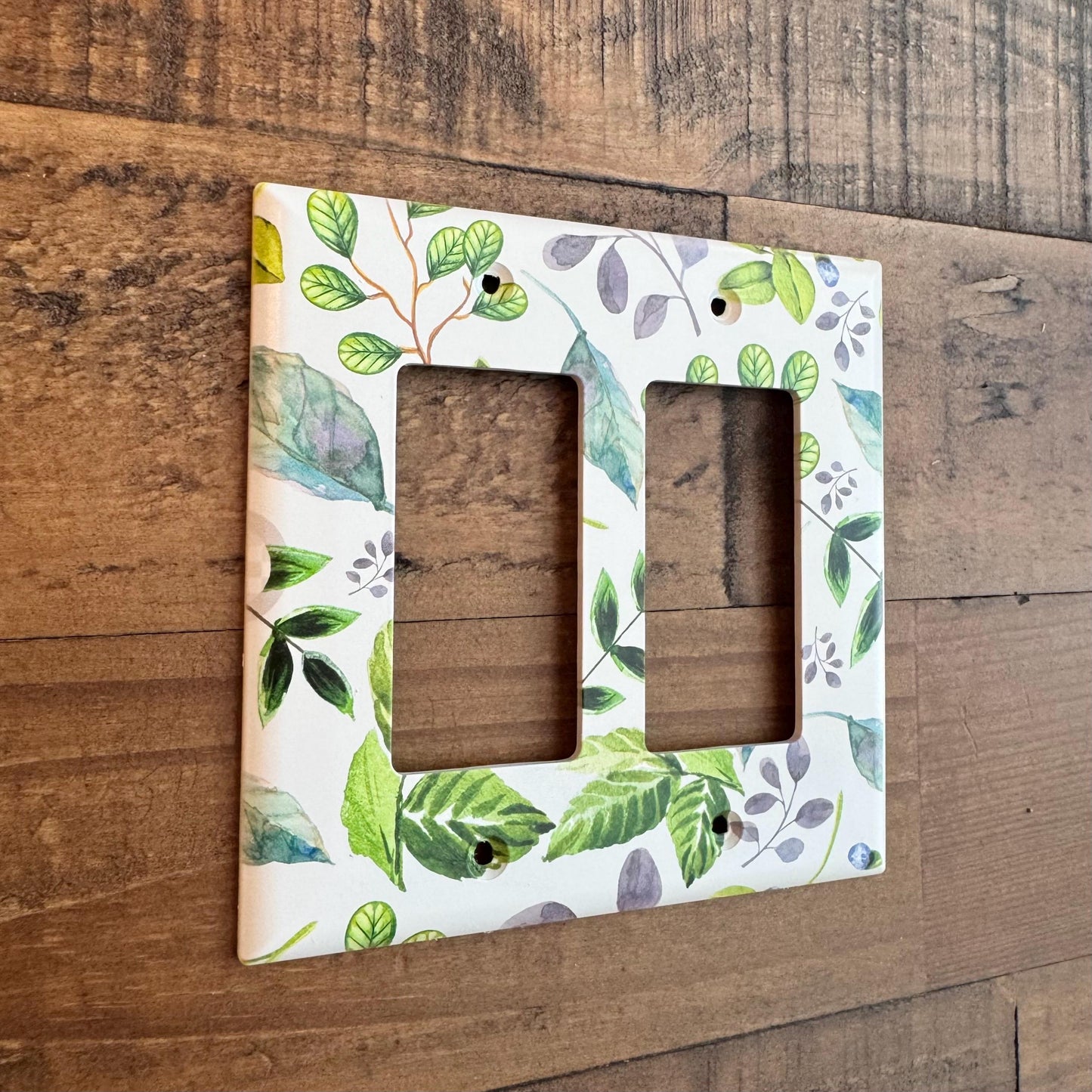 Green Light Switch Cover, Botanical Switch Plate, Emerald Wall Plate, Jungle Decor Accent, Maximalist Home Decor