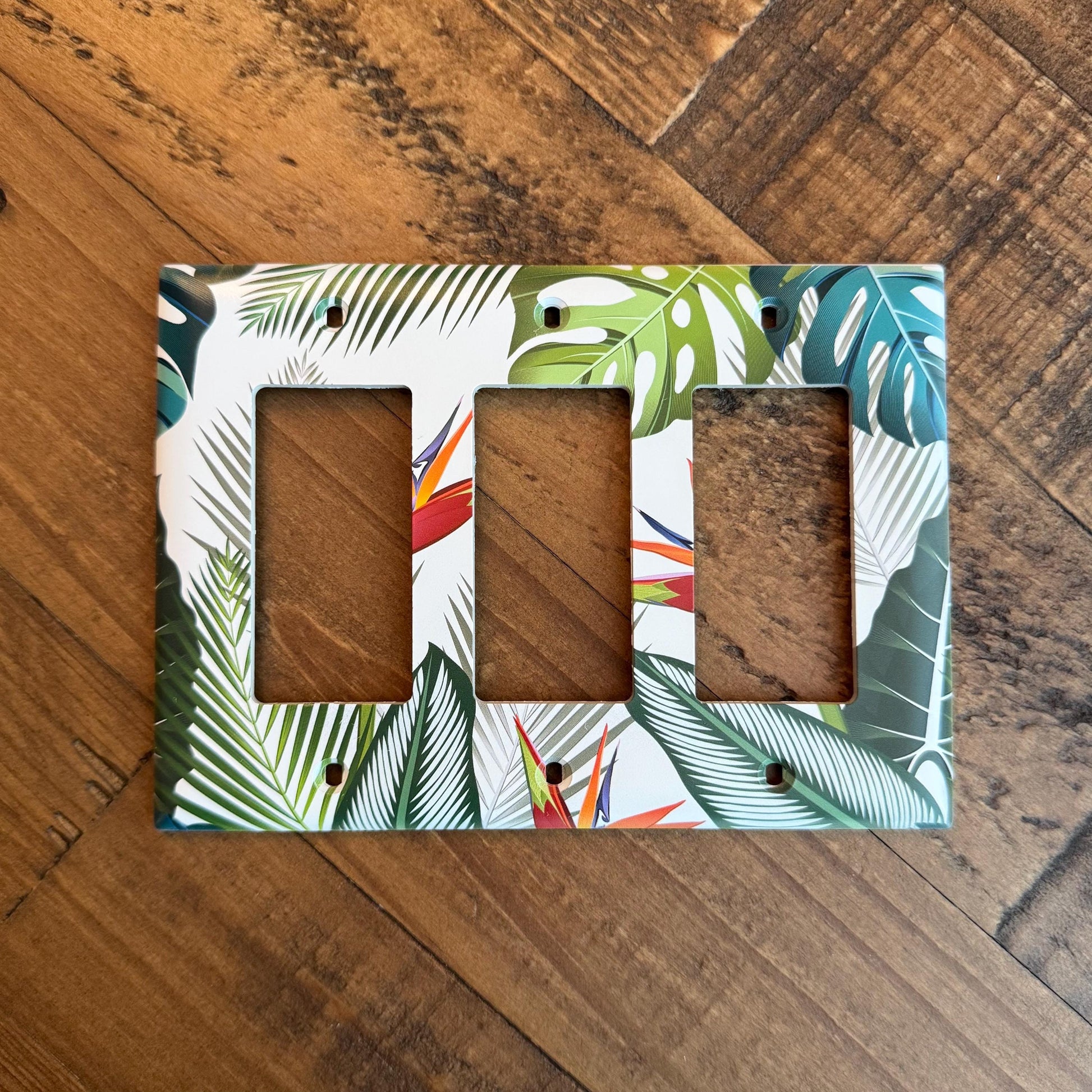 Bird of Paradise Light Switch Cover, Tropical Greenery Switch Plate, Botanical Wall Plate, Island Floral Decor, Jungle Chic Home Accent