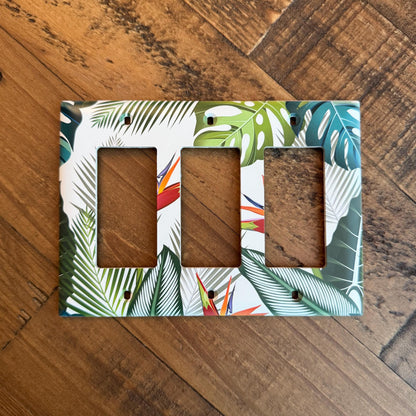 Bird of Paradise Light Switch Cover, Tropical Greenery Switch Plate, Botanical Wall Plate, Island Floral Decor, Jungle Chic Home Accent