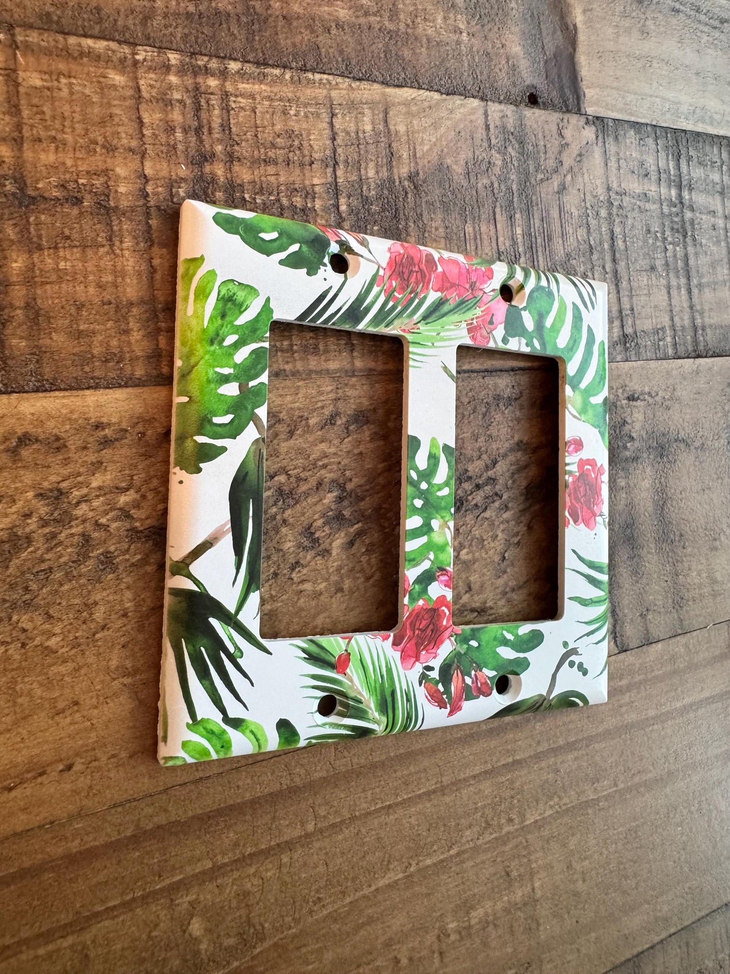 Monstera Light Switch Cover, Tropical Floral Switch Plate, Green Leaf Wall Plate, Botanical Home Decor, Jungle Floral Accent