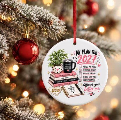 2027 New Year Ornament, My Plan for 2027 Ornament, Motivational Christmas Ornament, Positive Mindset Gift, Goal Setting Keepsake