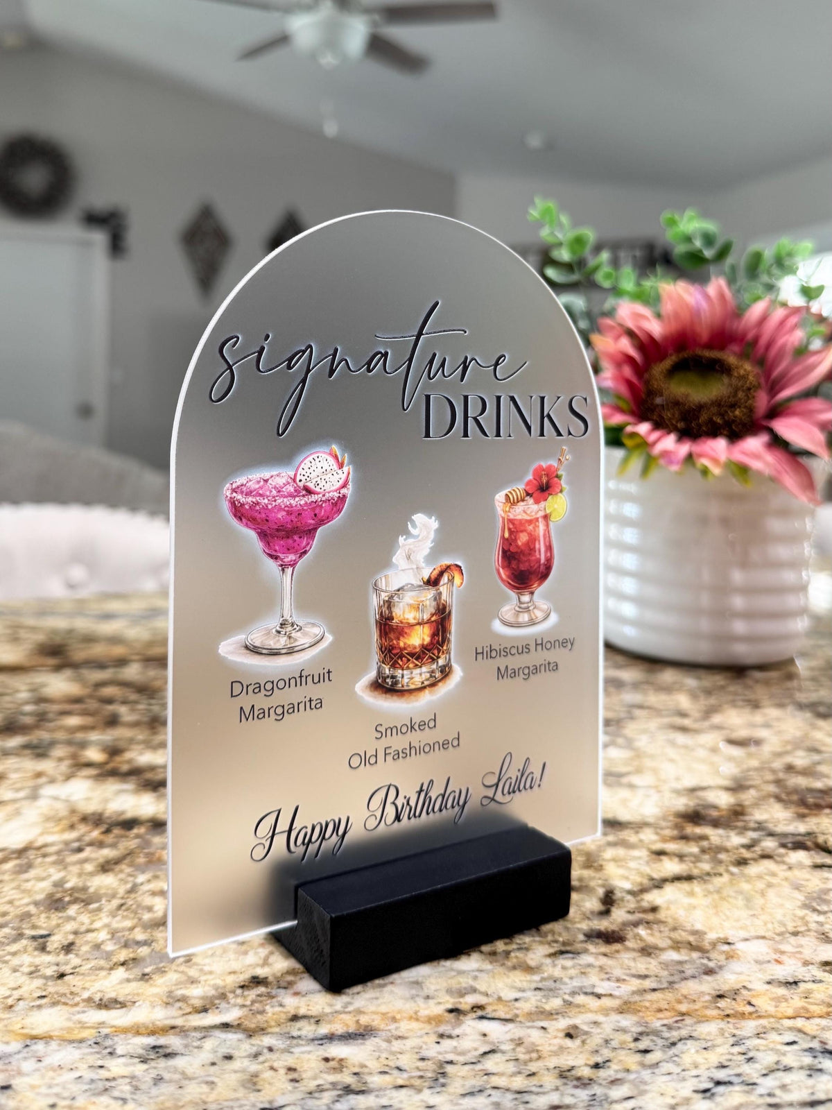 Custom Corporate Logo Event Bar Sign, Personalized Acrylic Signature Cocktail Menu, Corporate Signature Drinks Sign