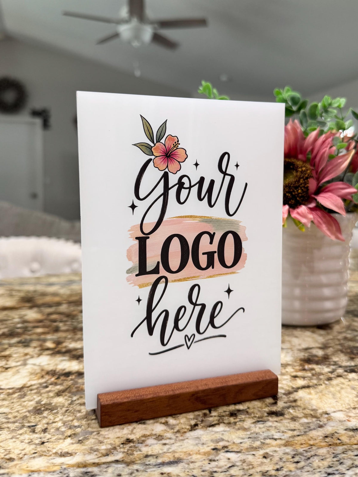 Custom Acrylic Business Logo Sign, Tabletop Display for Corporate Events, Business Logo Sign With Stand, Custom UV Printed Acrylic Display