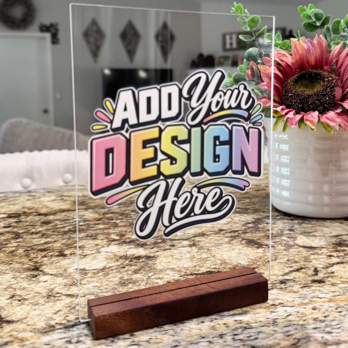 Print Your Design on Acrylic, Custom UV Printed Sign With Stand, Custom Artwork, Logo, Photo or Canva Design Acrylic Sign