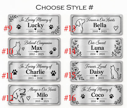Pet Urn Nameplate, Personalized Dog or Cat Ashes Box Plaque, Engraved Memorial Name Plate, Custom Keepsake