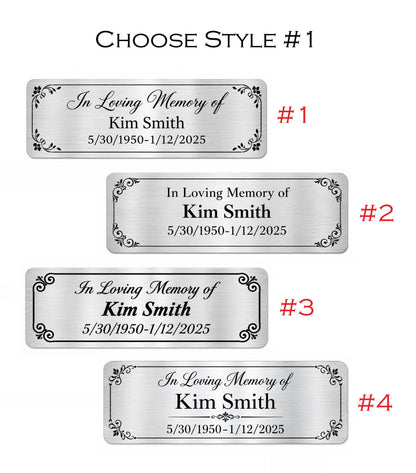Personalized Memorial Plaque, In Loving Memory Engraved Sign, Custom Remembrance Keepsake, Urn or Memory Box Plaque