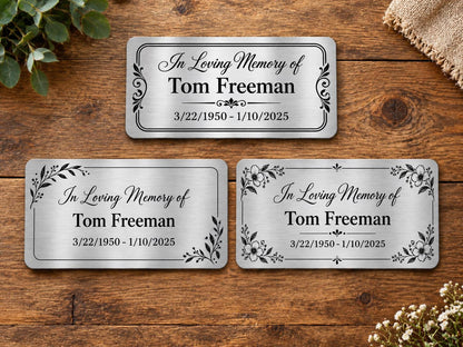 In Loving Memory Plaque, Personalized Memorial Keepsake, Sympathy Gift for Loss of Loved One, Custom Engraved Plaque